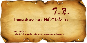 Tamaskovics Nátán névjegykártya